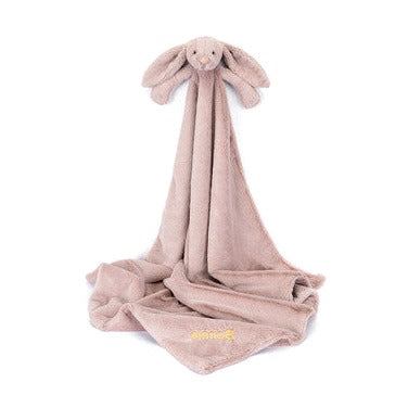 Personalised Bashful Luxe Bunny Rosa Blankie