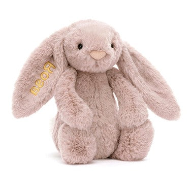 Personalised Bashful Luxe Bunny Rosa Medium