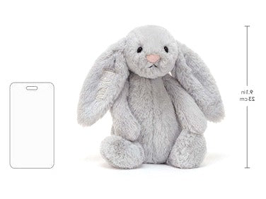 Personalised Bashful Silver Bunny Medium