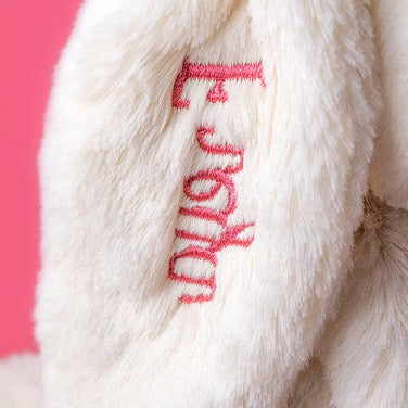 Personalised Cream Bunny with Rose