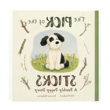 The Pick of the Sticks Book and Bashful Black & Cream Puppy Medium