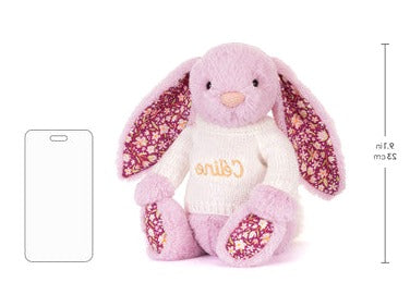 Thistlepop Blossom Luxe Bunny with Personalised Cream Jumper