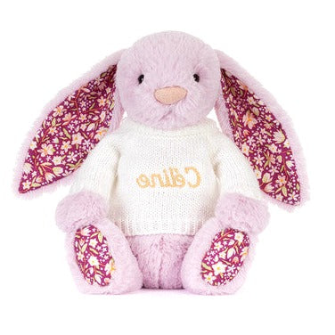 Thistlepop Blossom Luxe Bunny with Personalised Cream Jumper