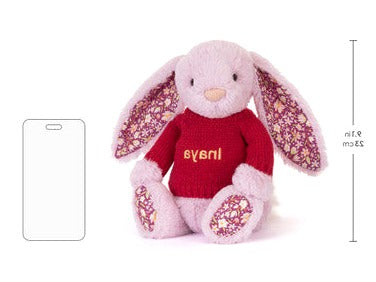 Thistlepop Blossom Luxe Bunny with Personalised Red Jumper